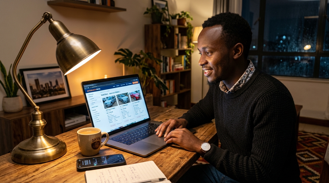 Late-night car hunting in Nairobi — researching Japanese sedans before facing the valuation gap surprise