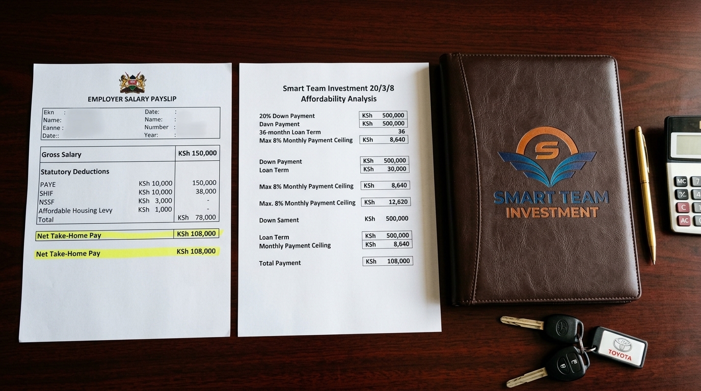 How Much Should You Spend on a Car Based on Your Salary in Kenya? The 20/3/8 Rule Decoded, the KSh 100,000 Income Floor, and the 'Bad Month' Financial Trap
